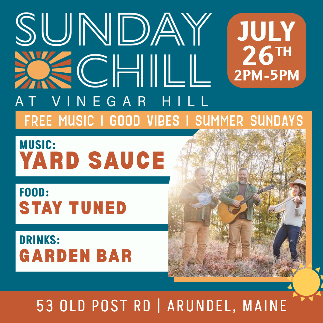 yard sauce live for free music event at vinegar hill music theatre in arundel maine. maine summer. things to do. free live concert. free live show.